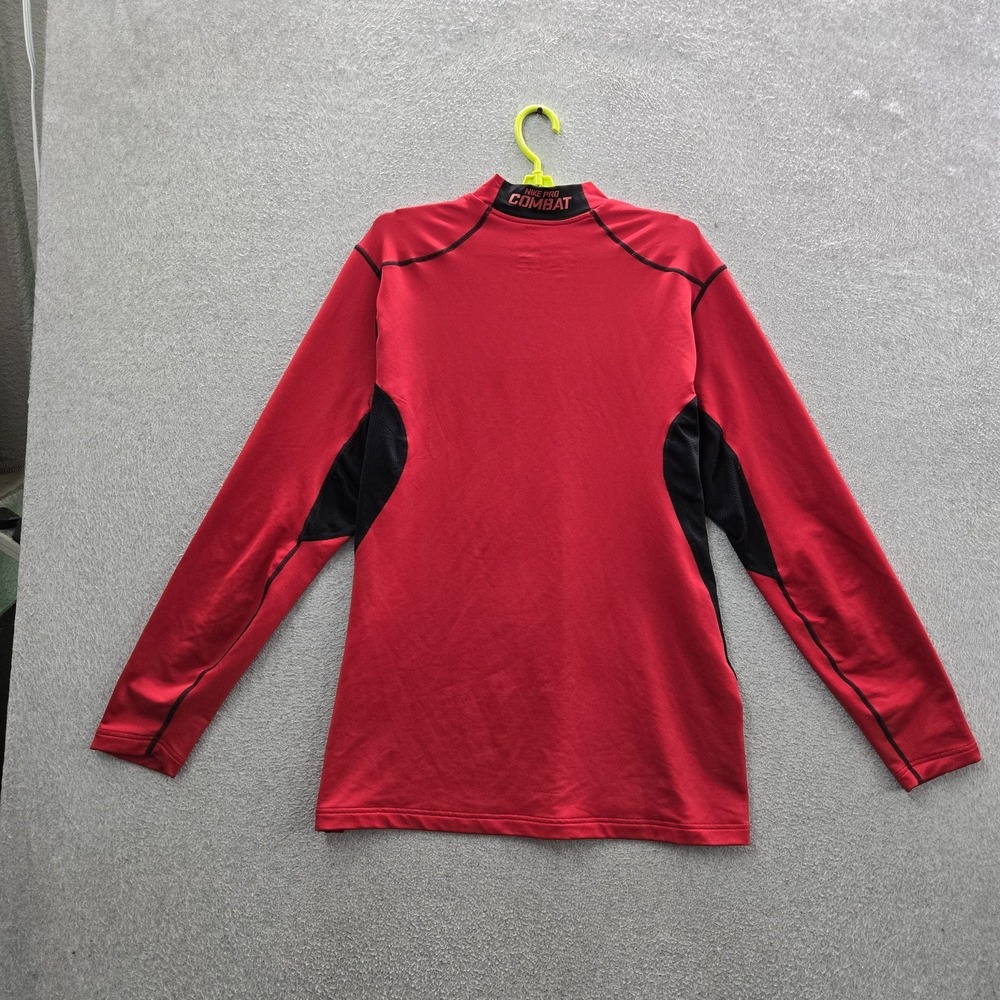 Nike Pro Combat Men Shirt XL Red Dri-Fit Activewear Hyperwarm Fitted